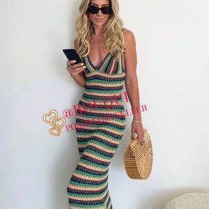 BLOGGERS FAV ZARA MULTICOLORED STRIPED KNIT DRESS WITH STRAPS